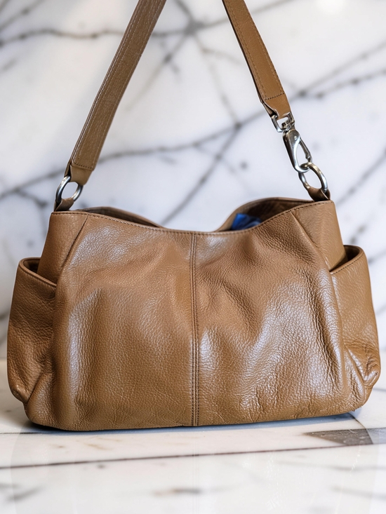 HOBO Handbags - HOBO International Caramel Leather Slouchy Shoulder Bag